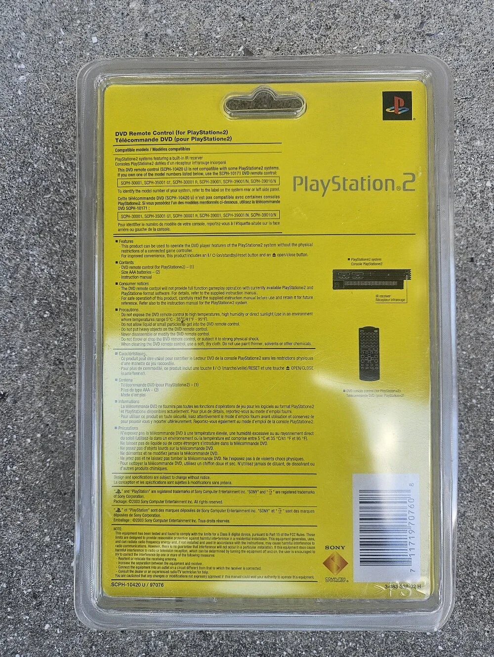 PlayStation 2 DVD Remote Control SCPH-10420 U/ 97076